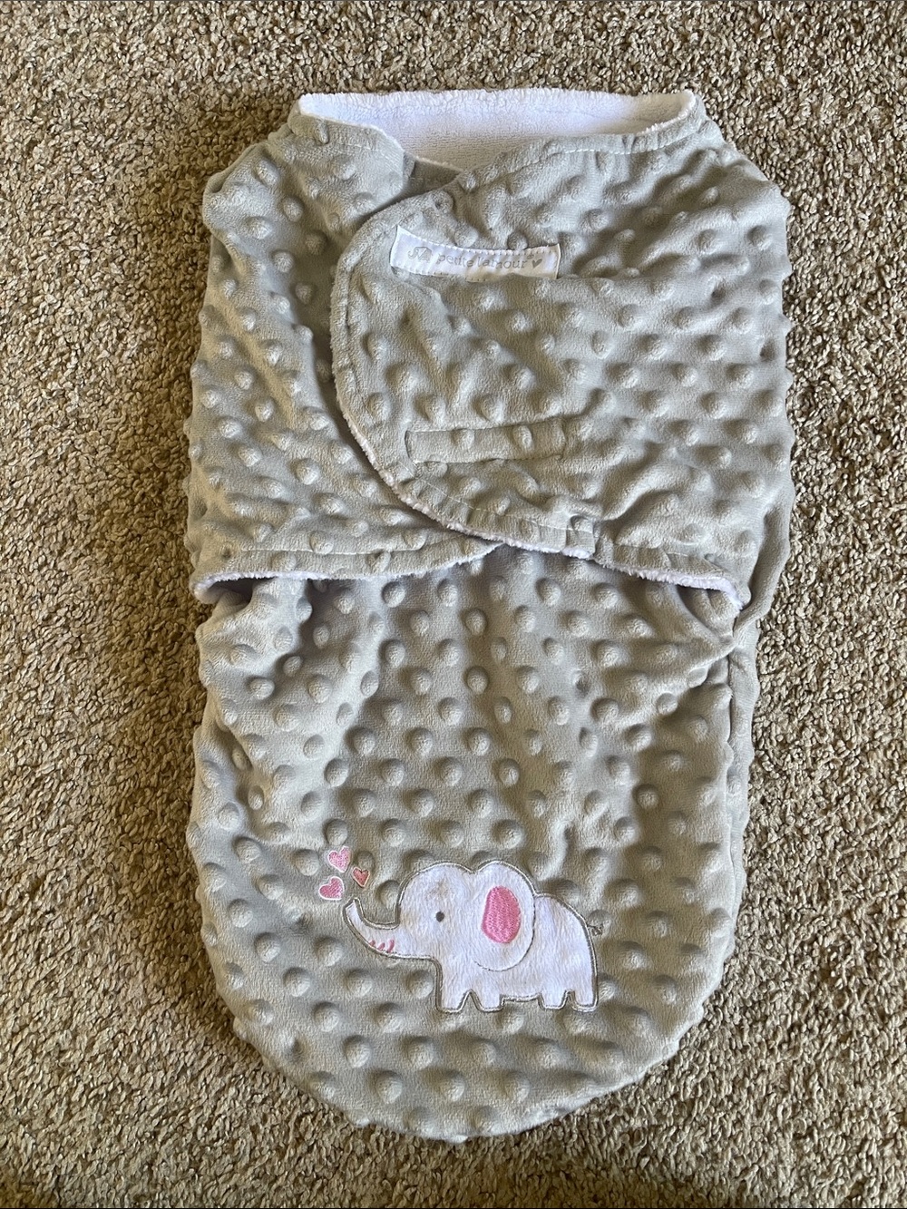 Gray Baby Velcro Swaddle Sack